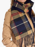 Solesmith personalised lambswool tartan scarf in navy (British brand)
