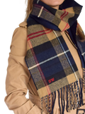Solesmith personalised lambswool tartan scarf in navy (British brand)