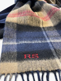 Solesmith personalised lambswool tartan scarf in navy (British brand)
