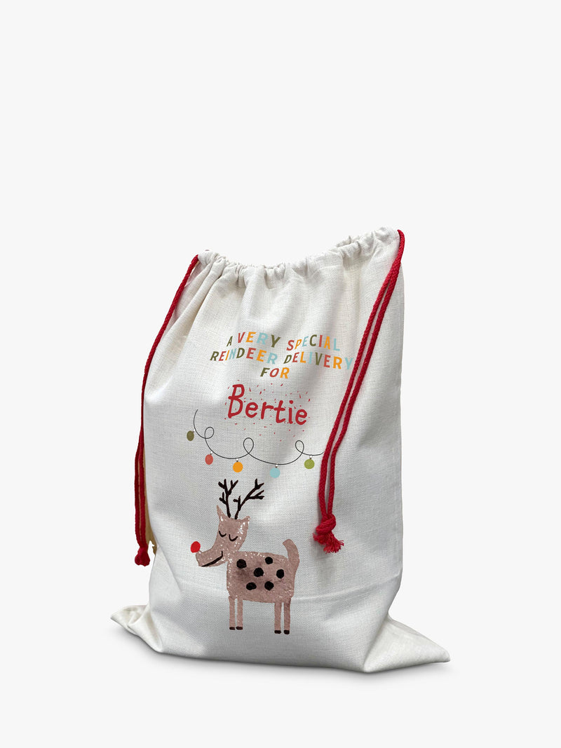 Solesmith Christmas Reindeer Personalised Toy Sack Multi 68x59cm (British brand)