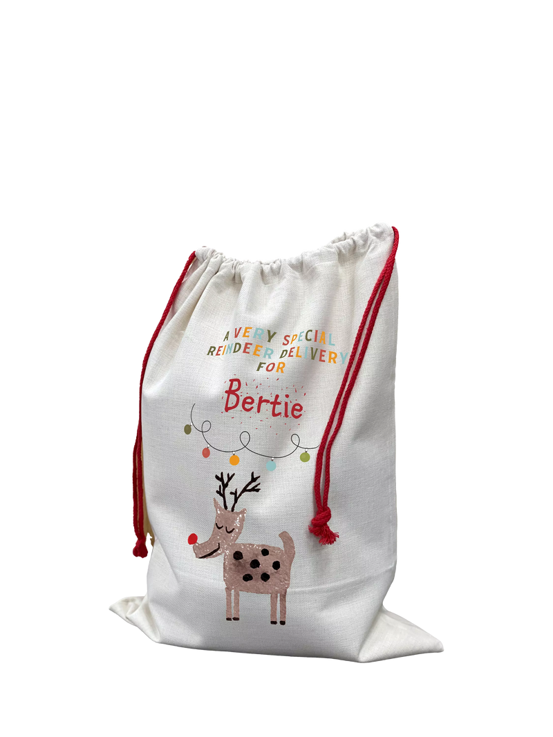 Solesmith Christmas Reindeer Personalised Toy Sack Multi 68x59cm (British brand)