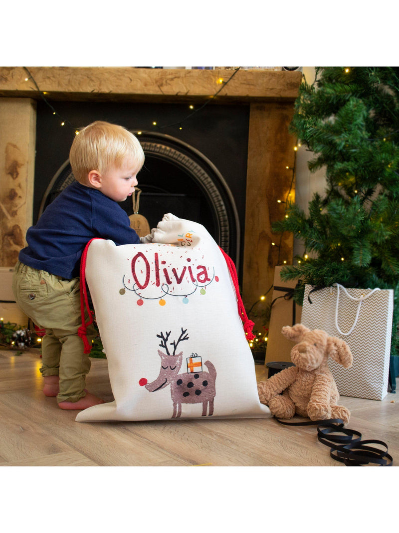 Solesmith Christmas Reindeer Personalised Toy Sack Multi 68x59cm (British brand)