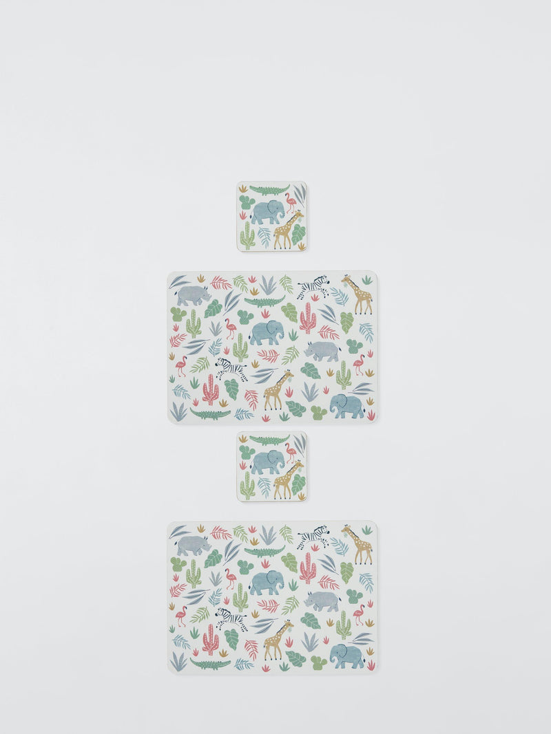 John Lewis kids' safari coaster and placemat set of 2, UK version