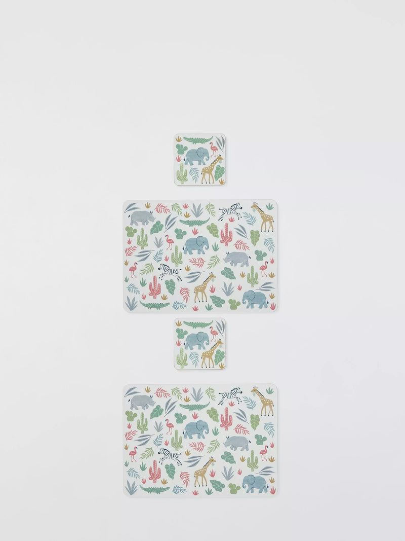 John Lewis kids' safari coaster and placemat set of 2, UK version