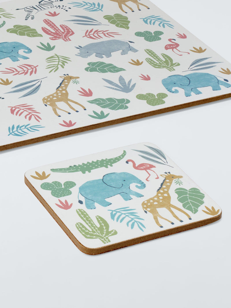 John Lewis kids' safari coaster and placemat set of 2, UK version