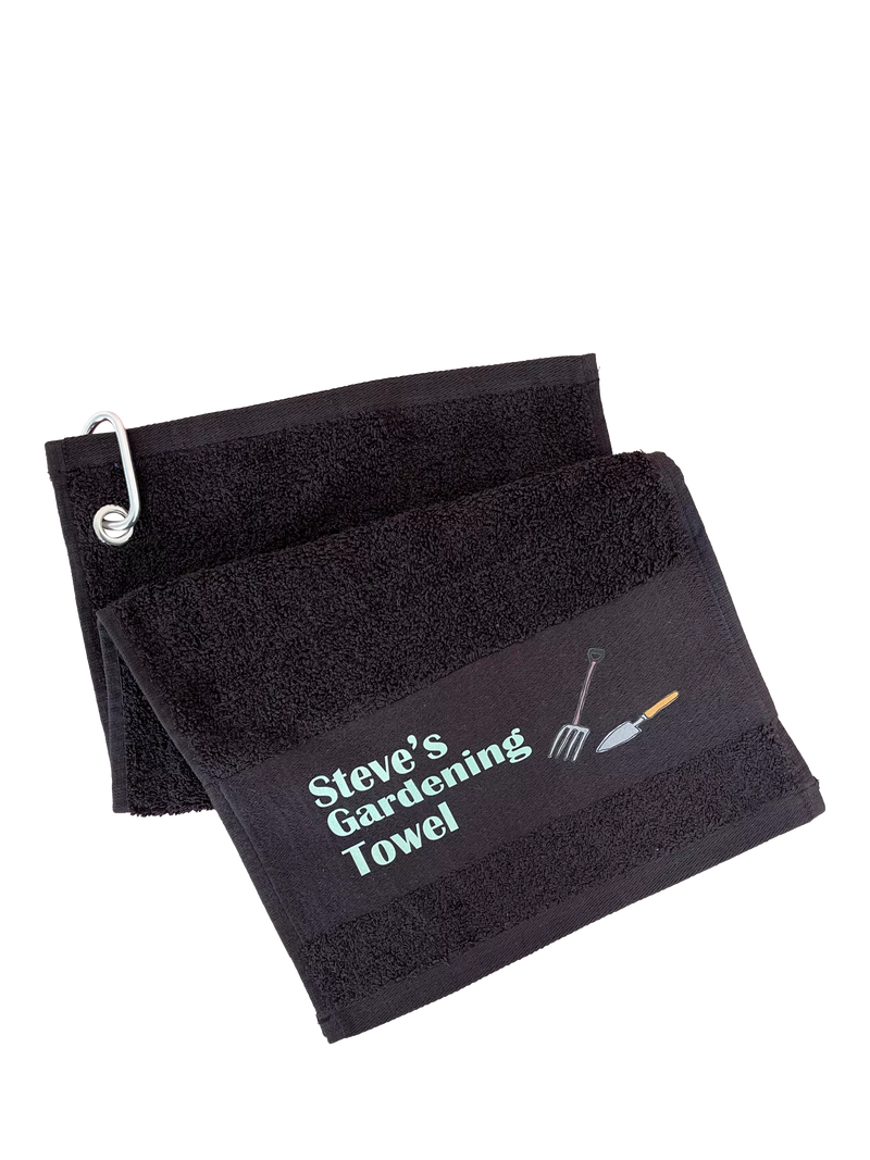 Solesmith personalised gardening hand towel, UK version