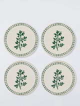 John Lewis John Lewis X Deliciously Ella Herb Cork-Backed Coasters, Set of 4, Green- Buy online at McGrocer