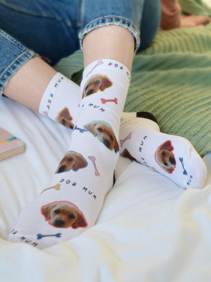 Solesmith personalised dog photo socks multicolour, imported from the UK