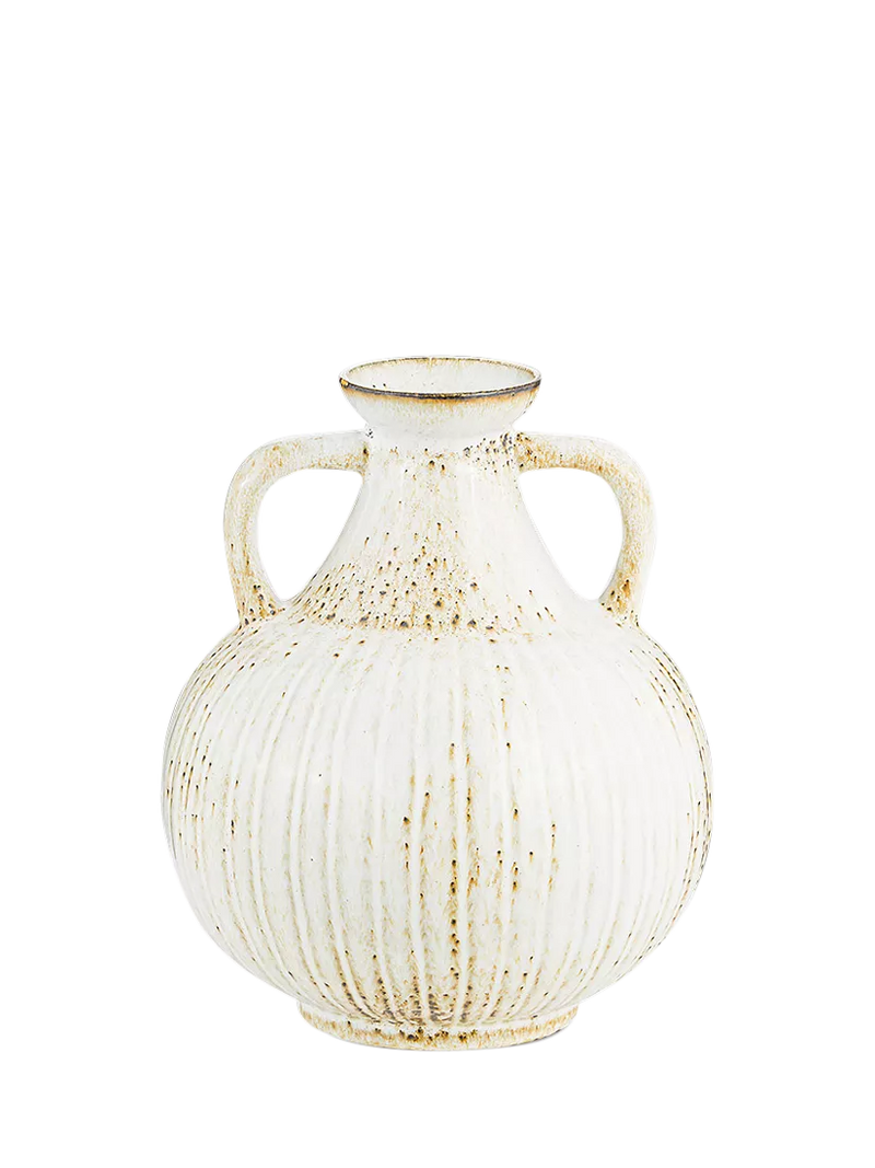 Nkuku Anjuna small decorative ceramic jug in white (British brand)