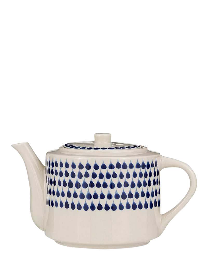 Nkuku Indigo Drop ceramic teapot, UK version