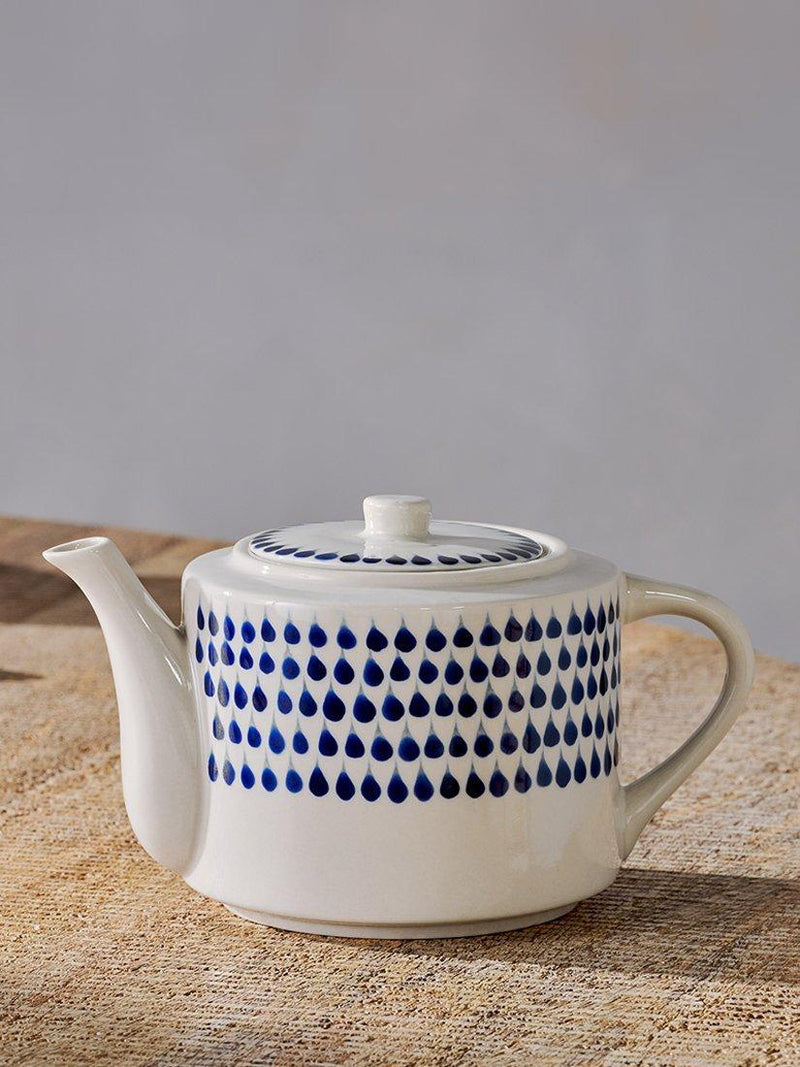 Nkuku Indigo Drop ceramic teapot, UK version