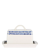 John Lewis Nkuku Indigo Drop Butter Dish Cream/Blue- Buy online at McGrocer
