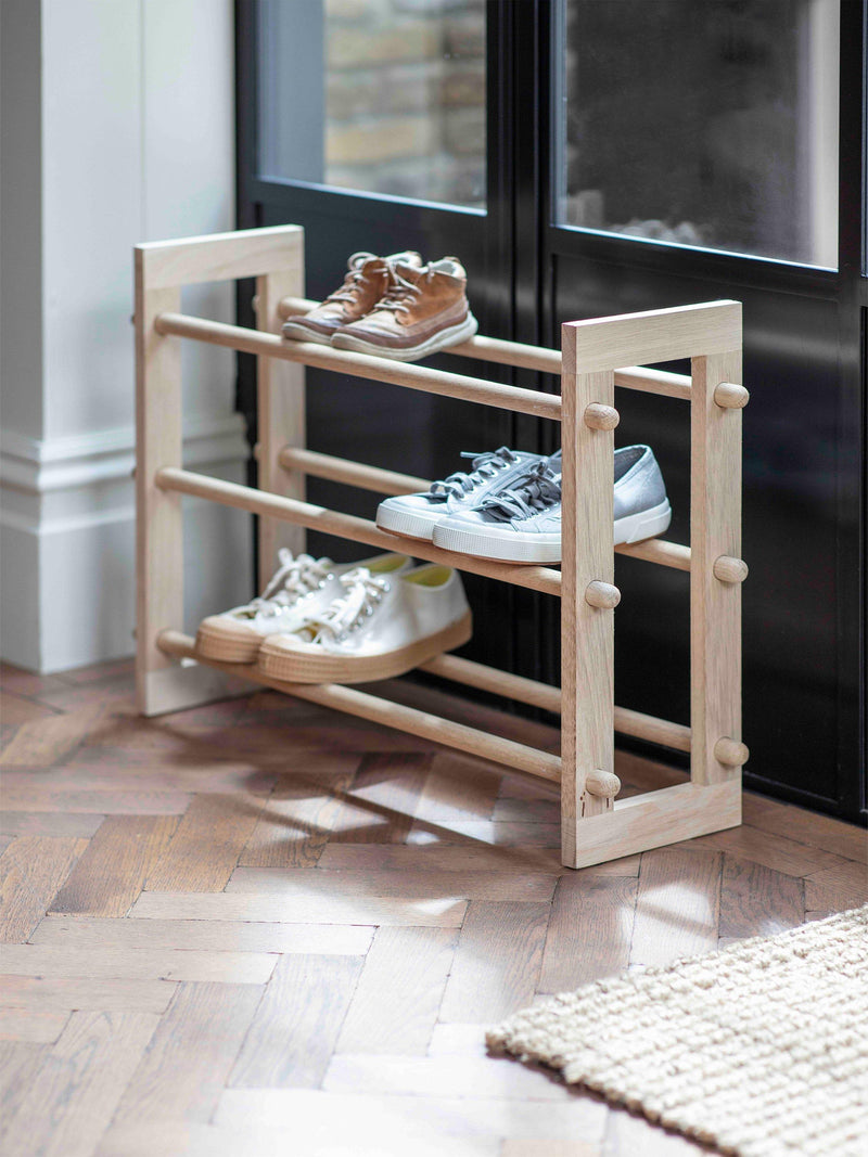 Garden Trading Hambledon oak wood shoe rack, UK version