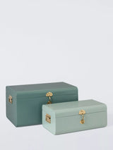 John Lewis John Lewis Metal Storage Trunk Set, Pacific/Rosemary- Buy online at McGrocer