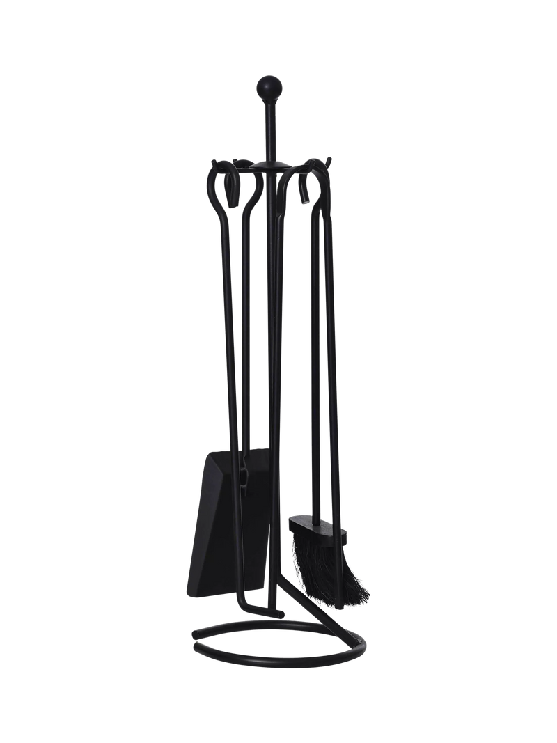 Garden Trading 4 piece fireplace tool set in black, UK version