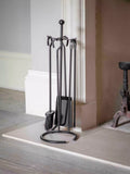 Garden Trading 4 piece fireplace tool set in black, UK version