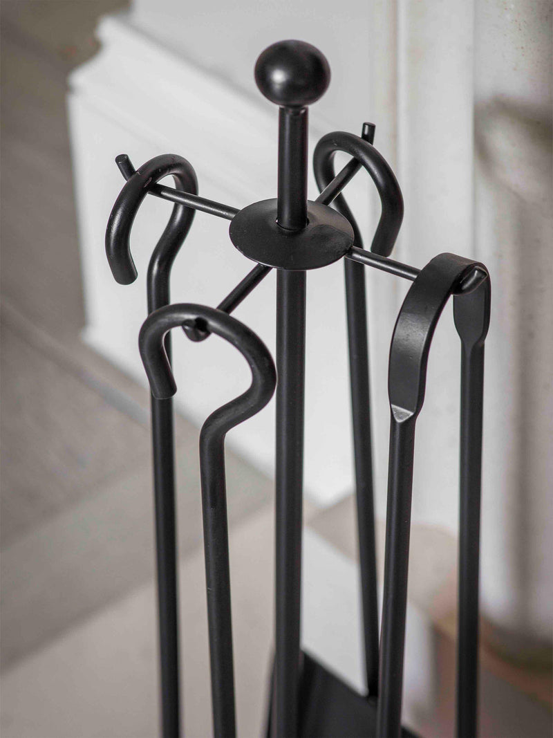 Garden Trading 4 piece fireplace tool set in black, UK version