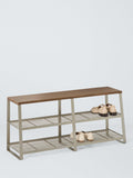 John Lewis industrial shoe bench grey smoke mango wood (British brand)