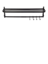 John Lewis Garden Trading Farringdon Wall-Mounted Metal Luggage Rack, Dark Grey- Buy online at McGrocer