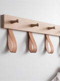 Garden Trading Kelston 5 peg rail natural oak and leather, UK version