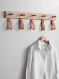 Garden Trading Kelston 5 peg rail natural oak and leather, UK version