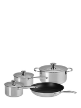 John Lewis 3-Ply Stainless Steel Pan and Lid Set, 4 Piece- Buy online at McGrocer