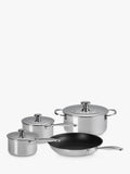 Le Creuset 3-Ply Stainless Steel Pan and Lid Set, 4 Piece, UK version