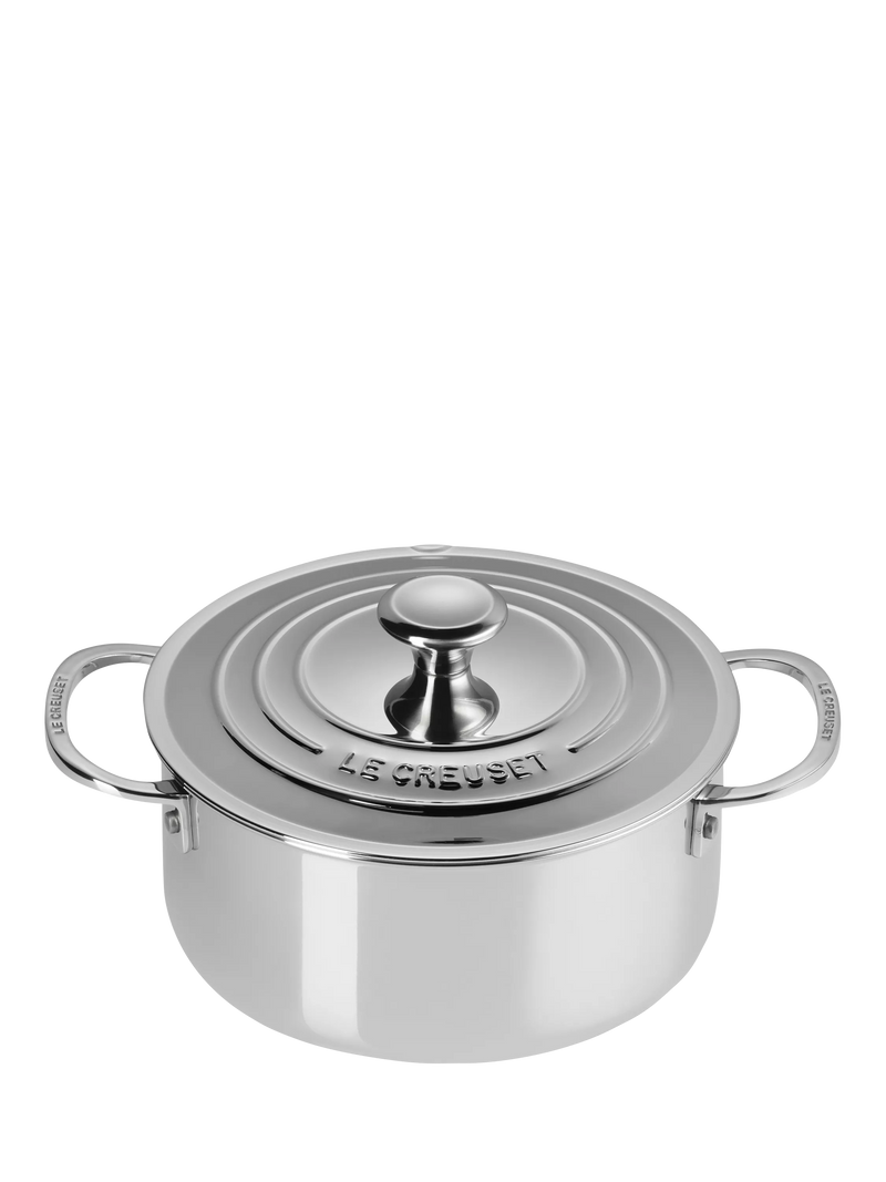 Le Creuset 3-Ply Stainless Steel Pan and Lid Set, 4 Piece, UK version