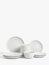 John Lewis John Lewis Dine Porcelain Coupe Dinnerware Set, 12 Piece, White- Buy online at McGrocer