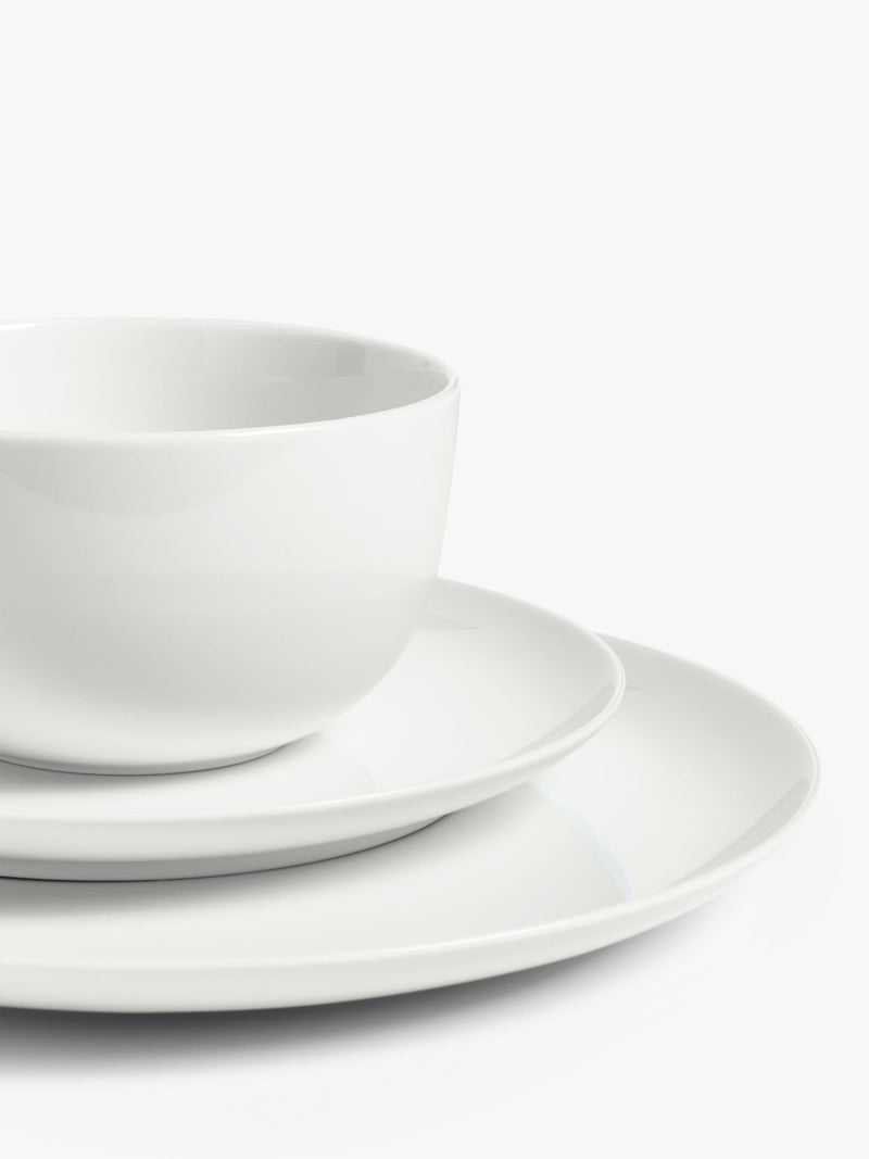 John Lewis dinnerware set 12 piece white, imported from the UK