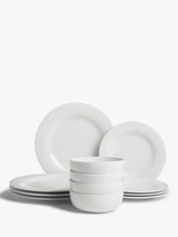 John Lewis John Lewis Dine Rim Porcelain Dinnerware Set 12 Piece White- Buy online at McGrocer