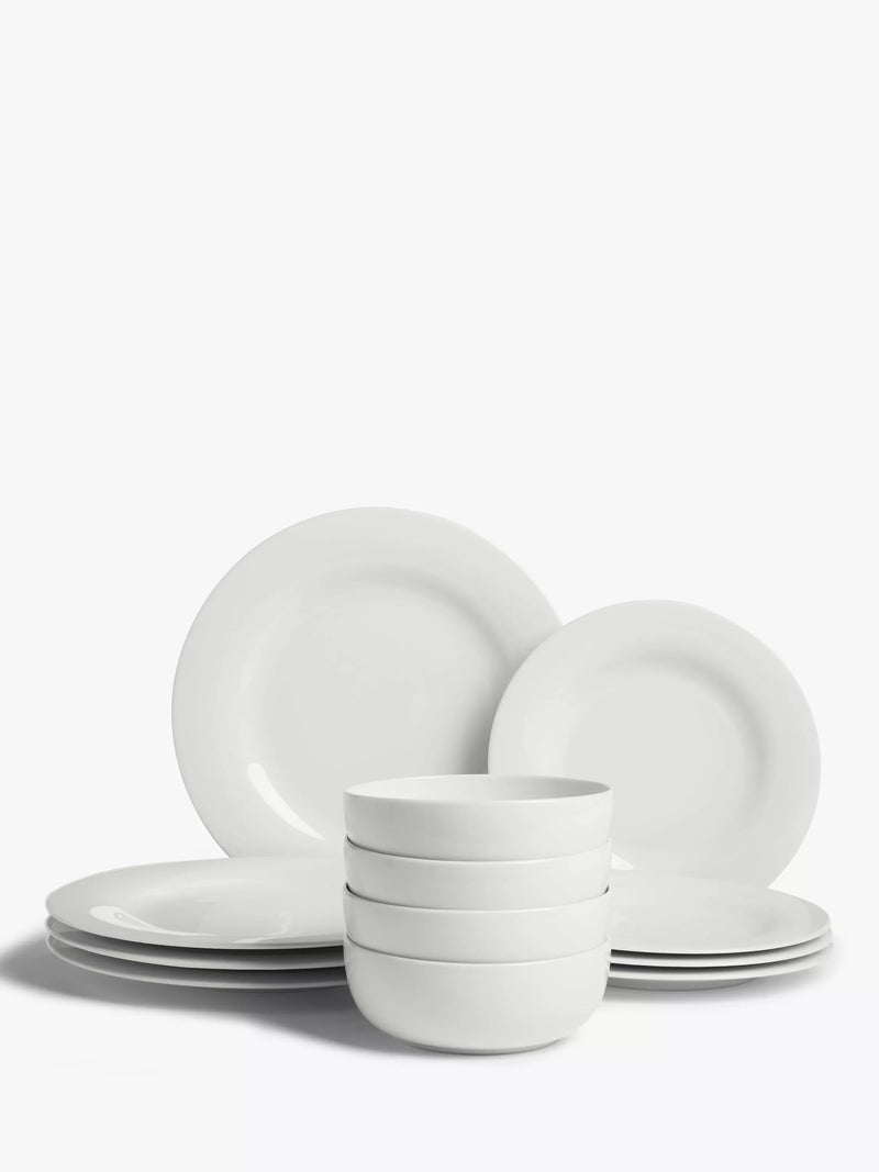 John Lewis Dine Rim Porcelain dinnerware set 12 piece, UK version