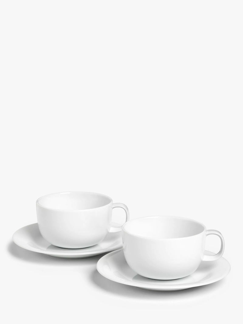 John Lewis Dine porcelain cappuccino cups white 350ml set, UK version