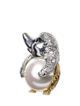 John Lewis Eclectica Pre-Loved Refound Faux Pearl Hedgehog Brooch Circa 1980s- Buy online at McGrocer