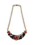 Monet gold plated bib necklace with resin cabochons - British product