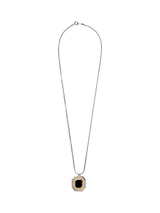 John Lewis Eclectica Pre-Loved 18ct Gold and Rhodium Plated Onyx Pendant Necklace- Buy online at McGrocer