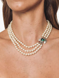 Eclectica pre-loved faux pearl crystal collar necklace, UK version