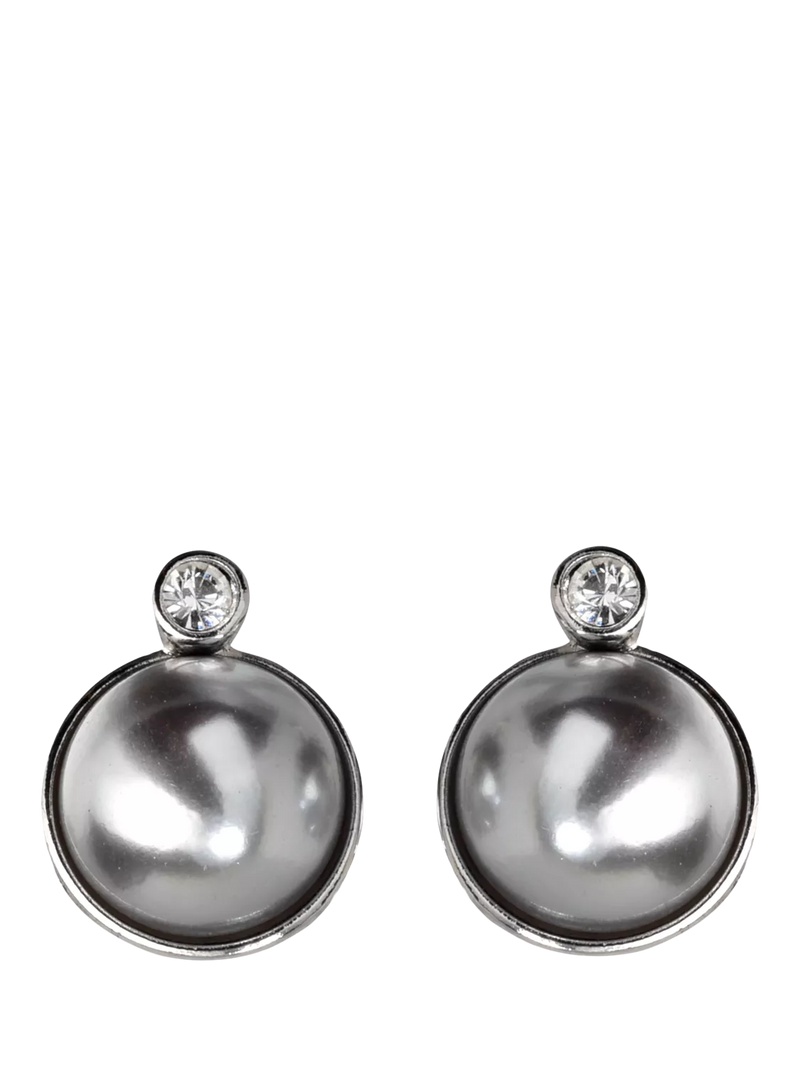 Eclectica faux pearl clip-on earrings 1980s vintage (British brand)