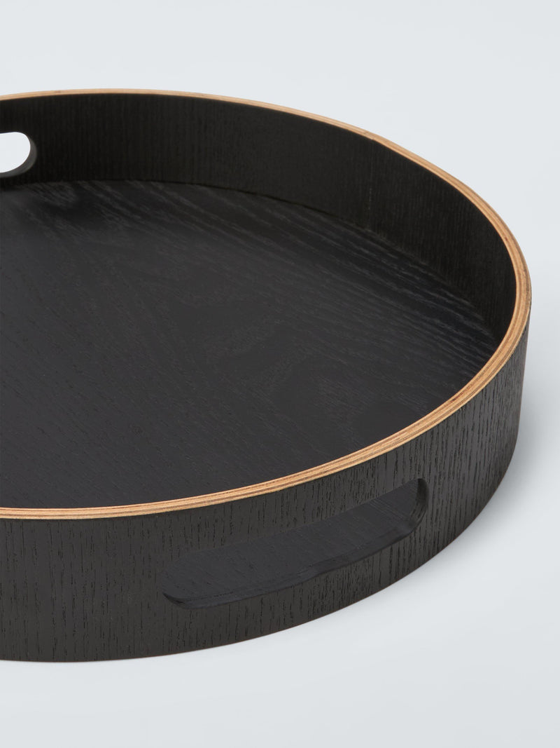 John Lewis round tray in black wenge wood, 30cm, imported from the UK