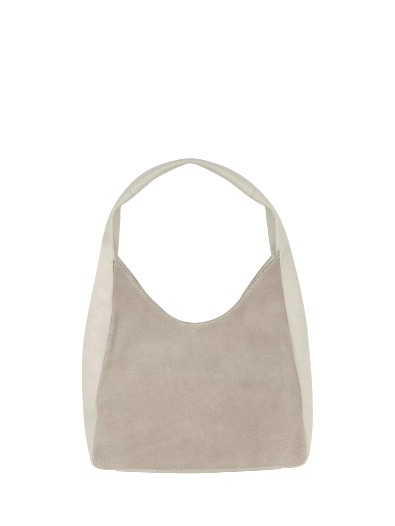 Apatchy London Henry suede and leather hobo bag - British product