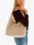 Apatchy London Henry suede and leather hobo bag - British product