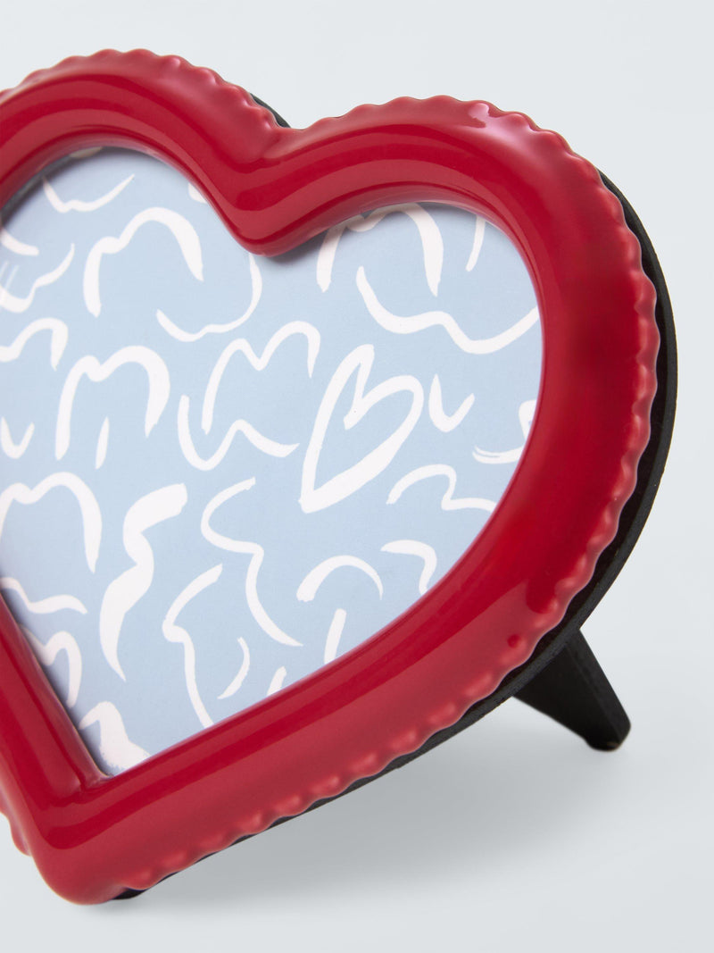 John Lewis Archive Heart Photo Frame red stoneware - British product