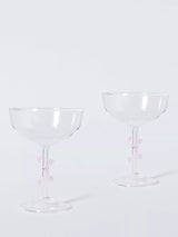 John Lewis John Lewis Archive Heart Stem Champagne Coupes, Set of 2- Buy online at McGrocer
