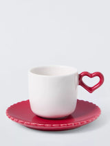 John Lewis John Lewis Archive Heart Espresso Cup Red 100ml- Buy online at McGrocer