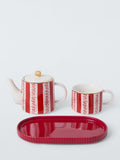 John Lewis Archive Stripe tea set in red, UK version