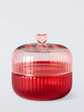 John Lewis glass jewellery dish red small, UK version