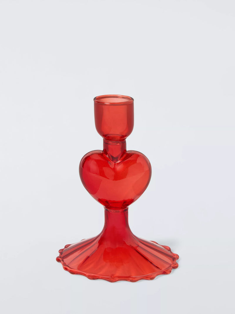 John Lewis red glass dinner candle holder imported from the UK