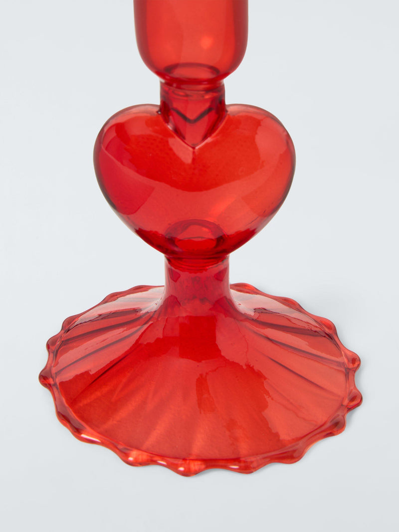 John Lewis red glass dinner candle holder imported from the UK