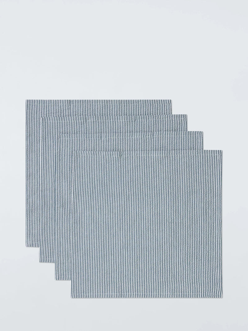 John Lewis Leckford seersucker napkins set of 4 blue, UK version
