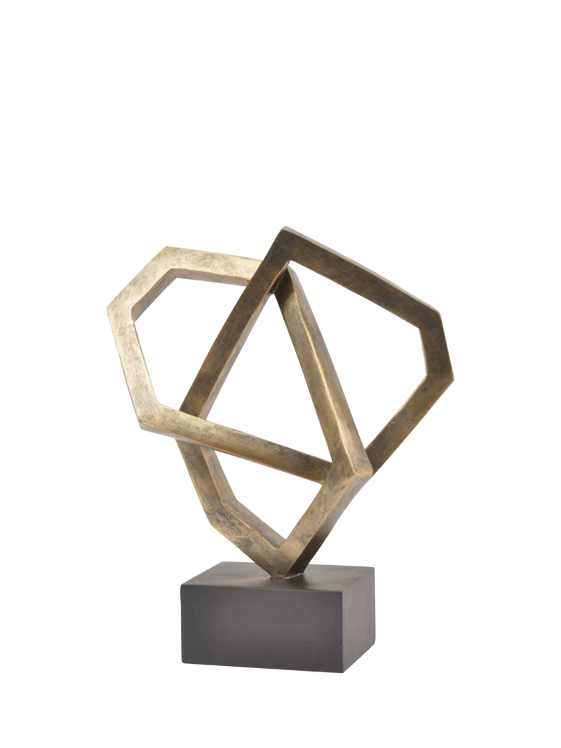 Libra Interiors cubist sculpture antique bronze H36cm - British product